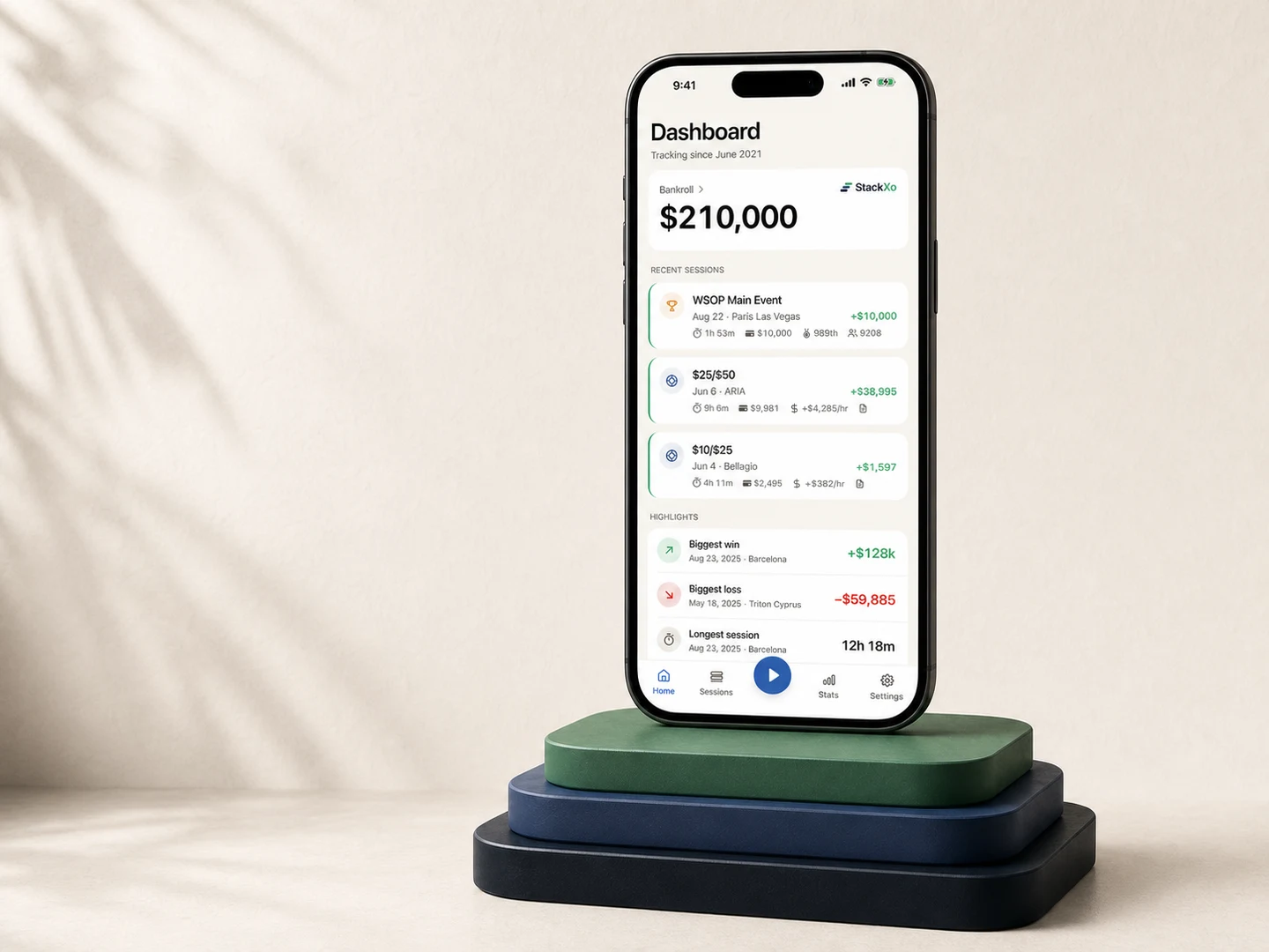 StackXo dashboard displayed on the three-layer Ledger Rise platform